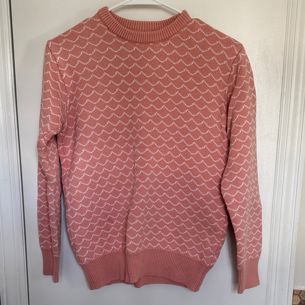 Kiel James Patrick Coral and White Sweater